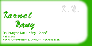 kornel many business card